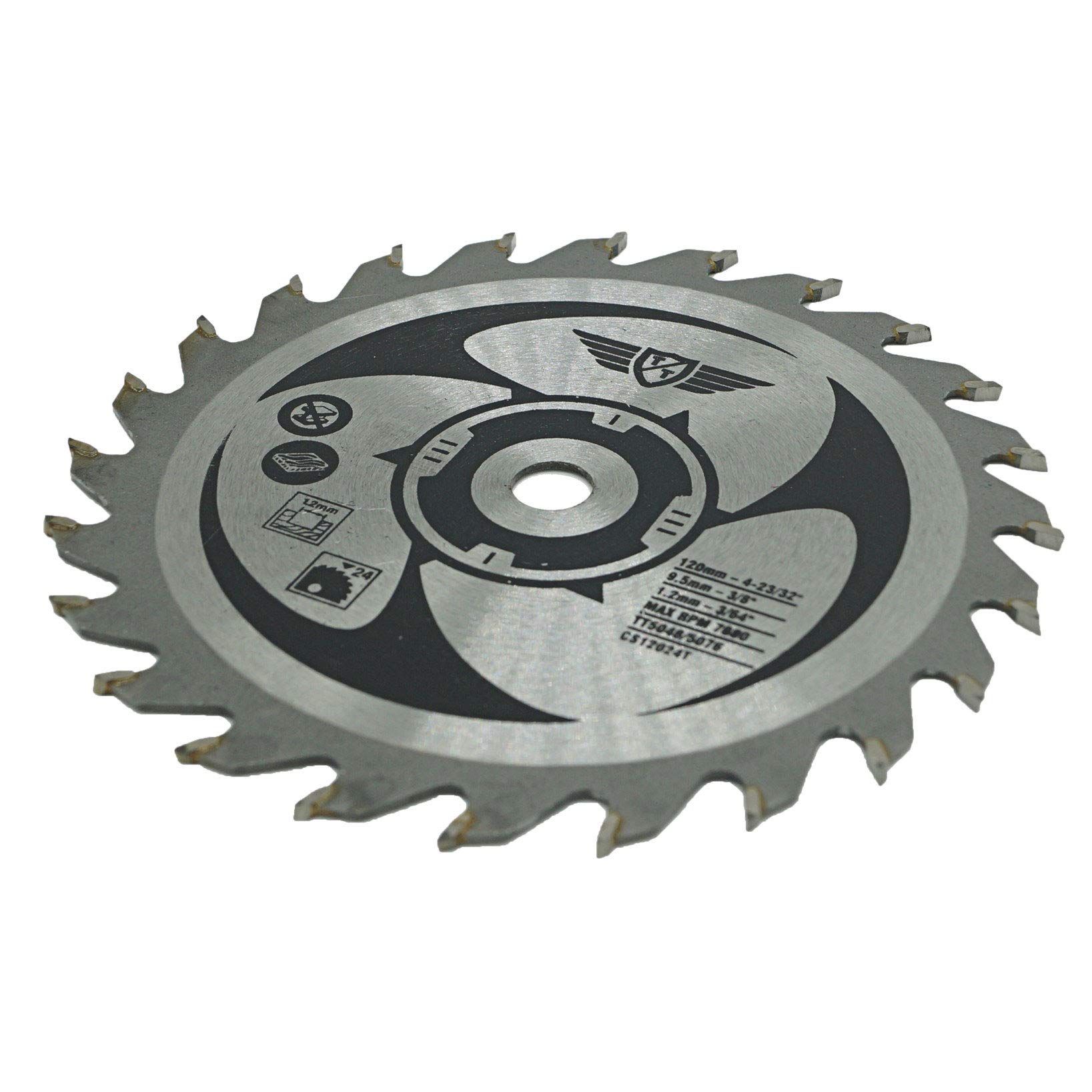4 x TopsTools CSK115_4 115mm 120mm 24T 44T 60T Hojas de sierra HSS de diamante de 9,5mm de diámetro compatibles con Worx WorxSaw XL Worx WX427 WX429 WX437 WX439 WX531 400W 700W