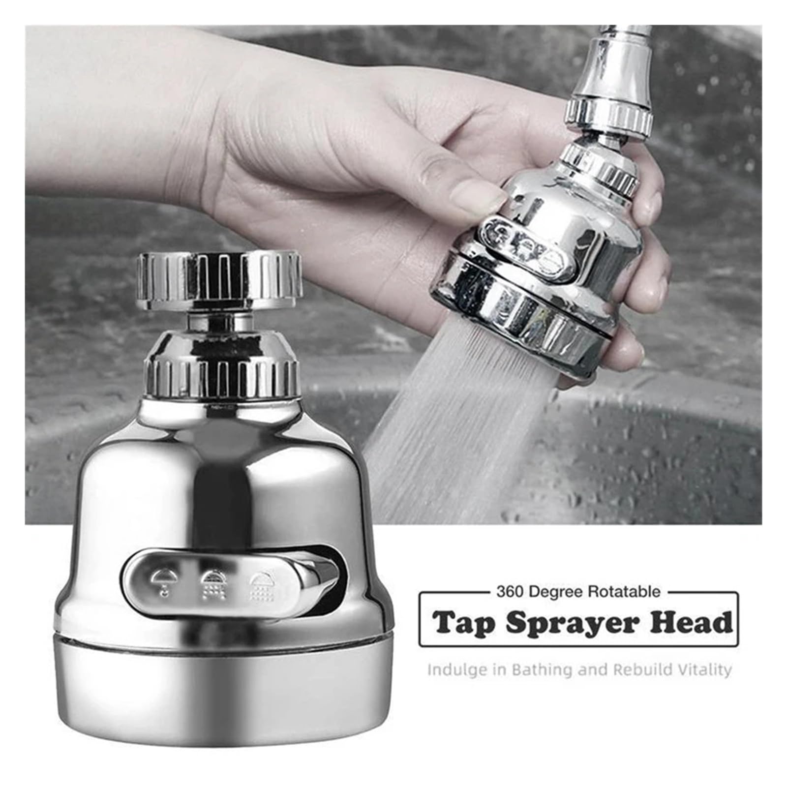 Rubinetto da Cucina Girevole Regolabile, aeratore a 360 Gradi, ugello Filtro, diffusore, connettore per Rubinetto da Bagno a Risparmio idrico, Facile Installazione