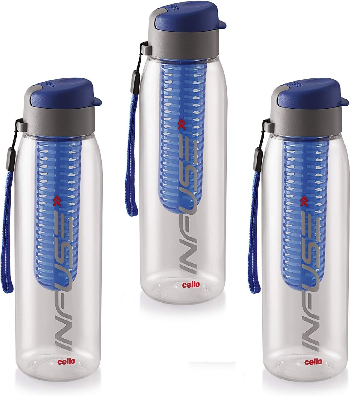 Bottiglie Infuse Cello 800ml - Set 2 Pezzi Plastica Nera