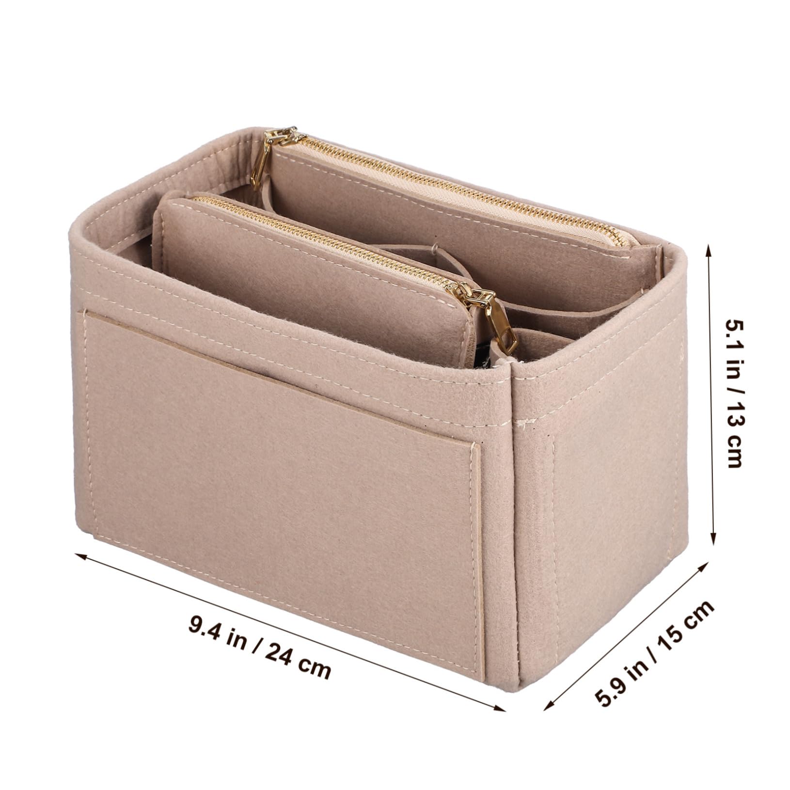 BESPORTBLE 2pcs Felt Bag Organizer Insert for Handbag Tote Bag Purse Easy Organization Large Storage Space