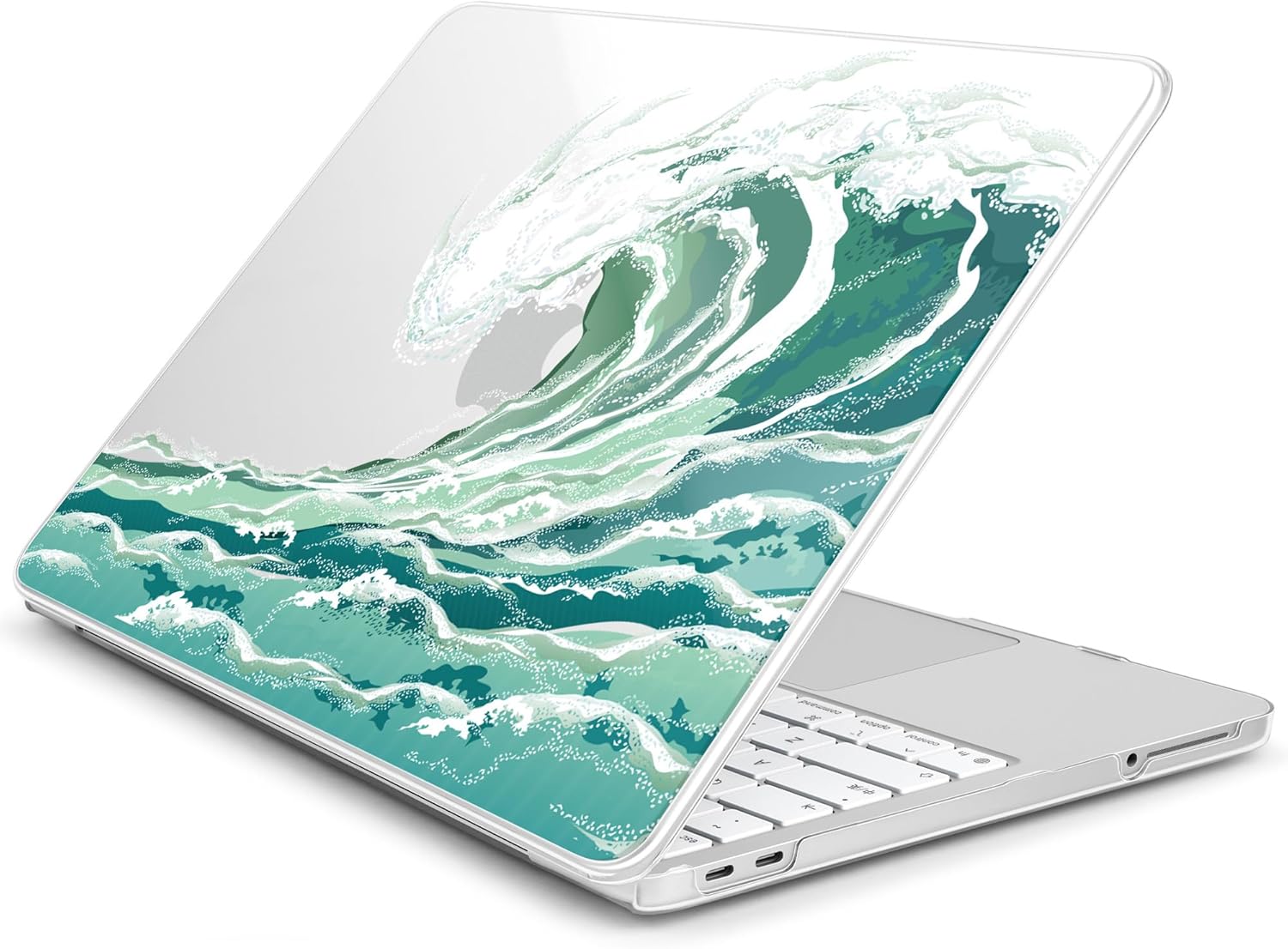 Batianda for MacBook Neo 13 Inch Case 2026 Release Model A3404, Abstract Art Ultra-Slim Hard Shell with Keyboard Cover, Screen Protector & USB Adapter, Lightweight Laptop Accessories Bundle, Wave