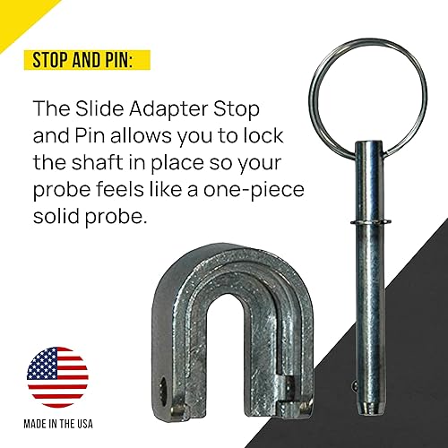 Miniatura 7 de T&T Tools Tope adaptador deslizante y pasador para la sonda poderosa, sonda de suelo de metal aislada, sonda de martillo deslizante, pieza