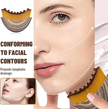 1/2 PCS Lymphatic Contour Face Brush for Sculpting – Anti-Puffiness, Detox & Lift, Improves Skin Glow & Absorption (1 Pcs Contour Face Brush)