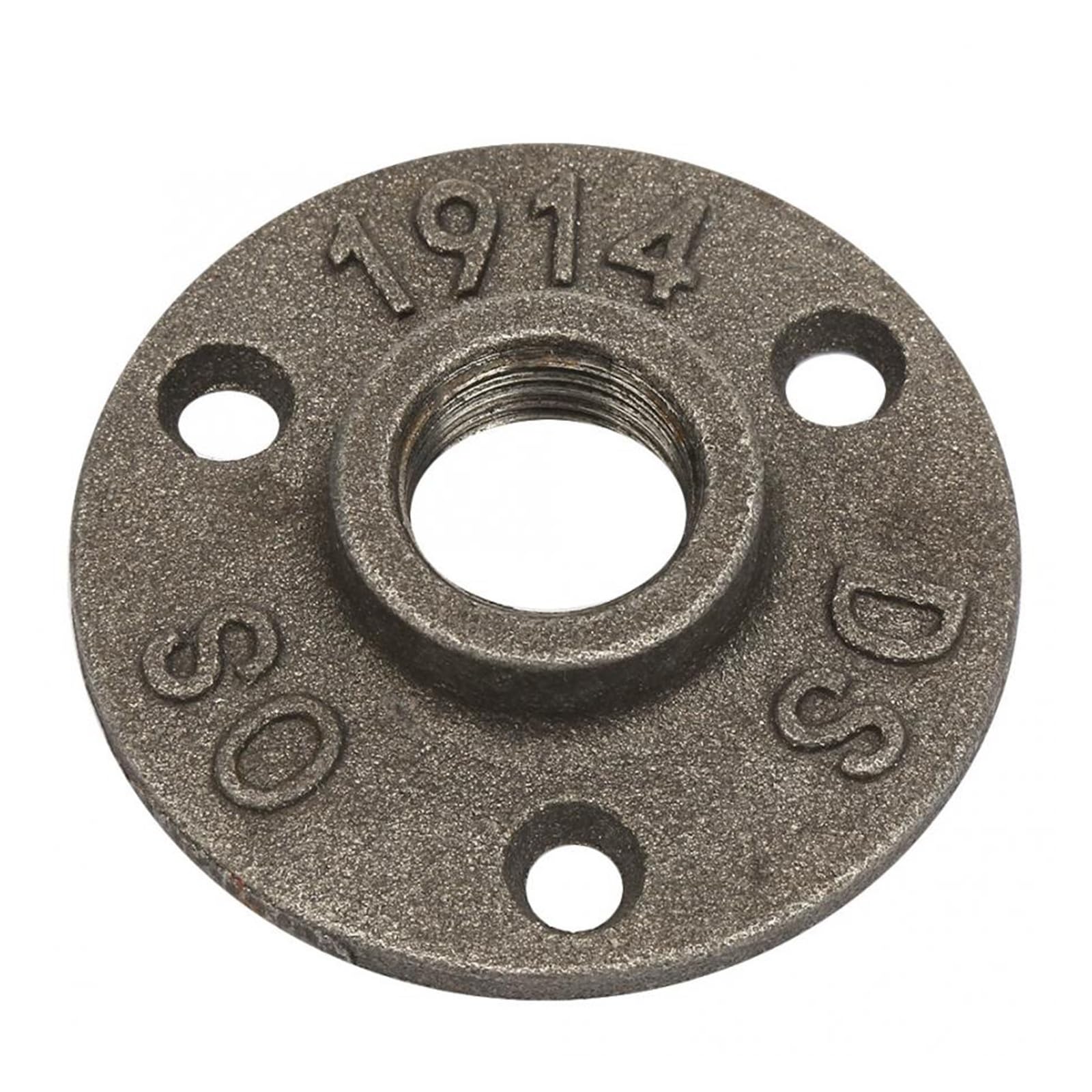 10 piezas de aleación de aluminio de hierro fundido, 3 orificios, 65 mm, rosca DN15, brida de piso, base de tubo de 1/2 pulg.(Cast Iron)