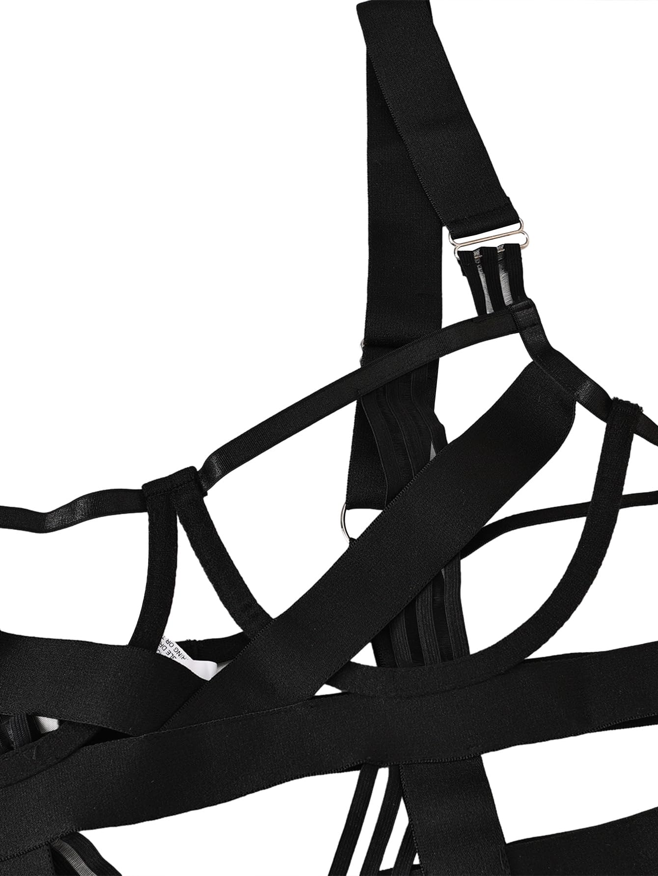 Lilosy Sexy Strappy Crisscross Cutout Underwire Garter Belt Lingerie Set Rave Outfits: 3X-Large Plus Black