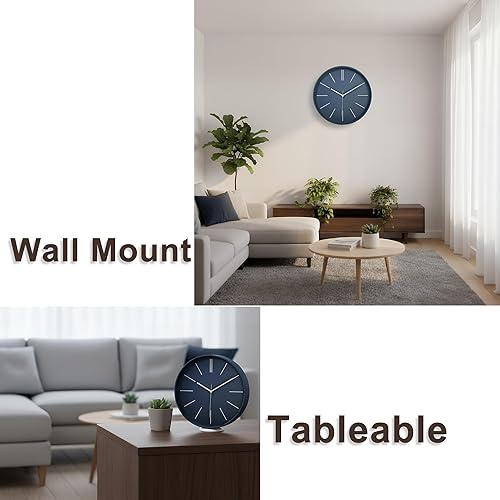 Miniatura 2 de zyzamay Reloj de pared moderno, reloj de pared 3D redondo brillante de 12 pulgadas, fácil de leer, silencioso sin tictac, funciona con pilas para