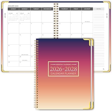 Monthly Planner 2026-2028, 36-Month Calendar, 8.5 x 11, Spiral Bound