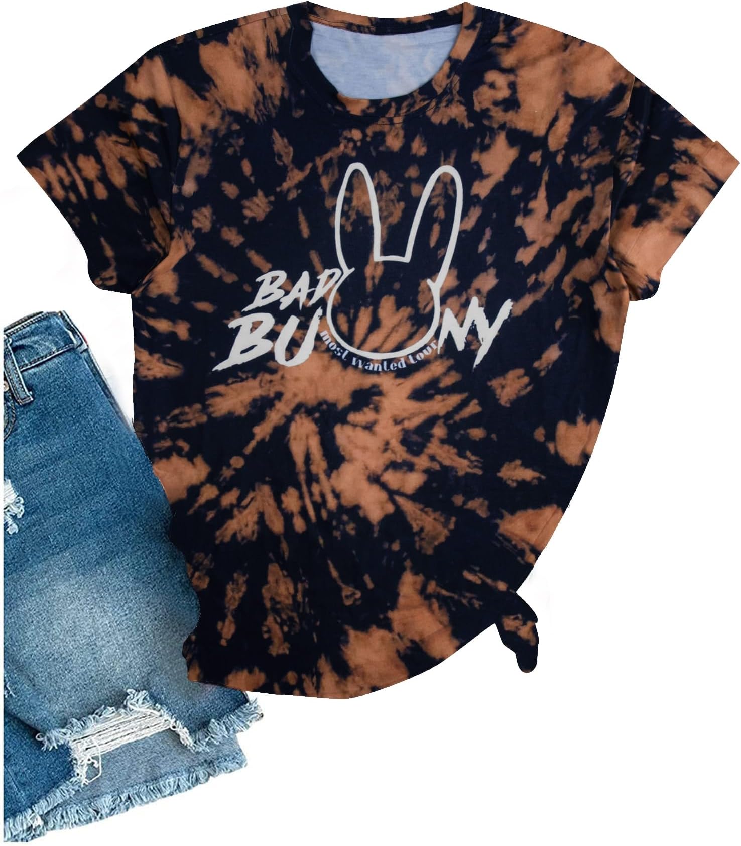 MNLYBABY Cute Bunny Shirt for Womens Funny Rabbit Hip Hop Short Sleeve Shirts Concert Singer Fans Gift Tee Tops