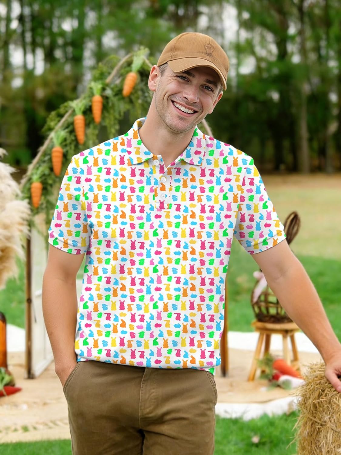 Men Polo Shirts Funny Festival Themed Graphic Tee Short Sleeve Dry Fit Moisture Wicking Golf - Image 2