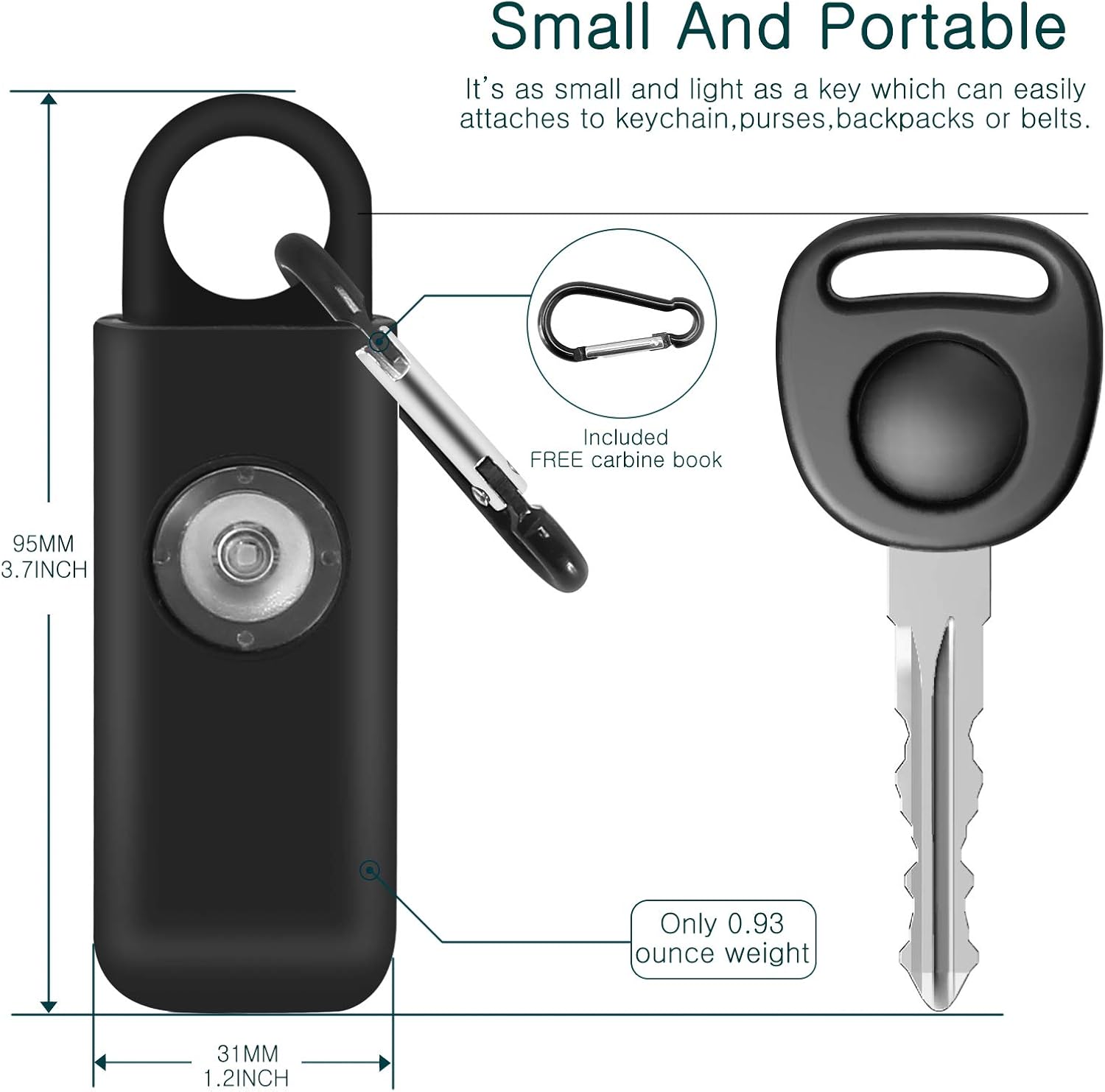 Self Defense Keychain Siren - Personal Alarm - Safety Alarm for Women Keychains with SOS LED Light. Personal Security Key Ring Alarm for Women. Helps Elders & Kids Emergency Call (Charcoal) Thopeb : Camera & Photo