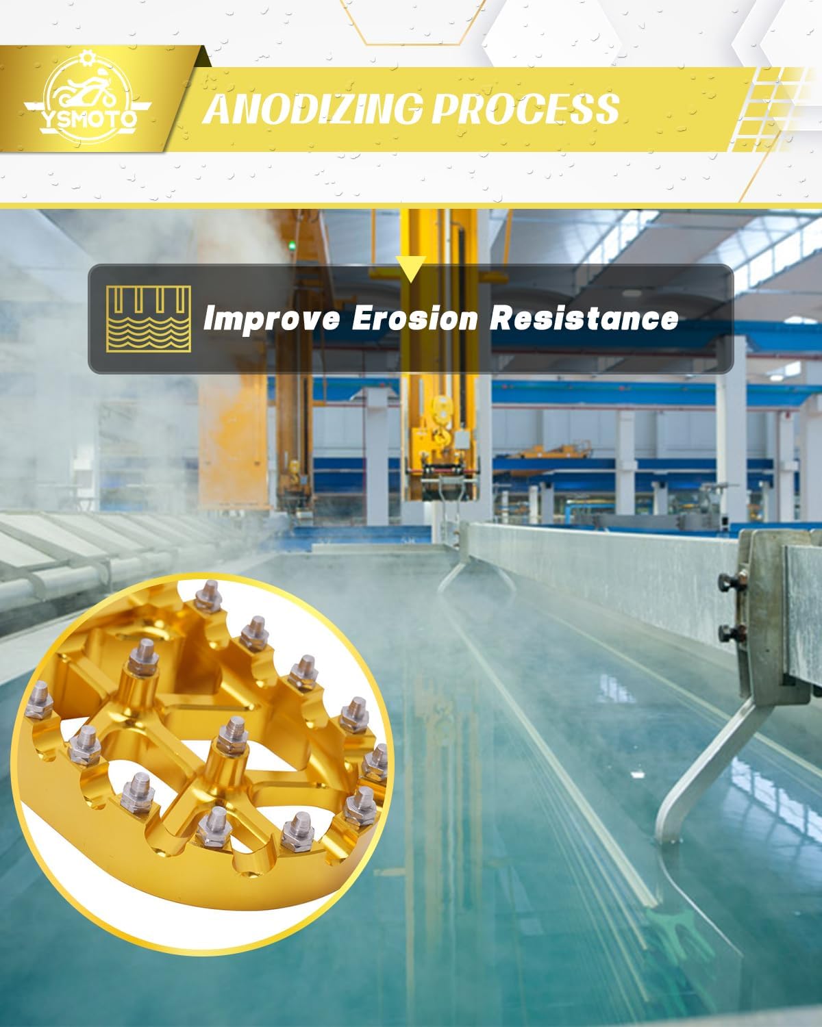 Dirt Bike Foot Pegs Footpegs Rest Pedals for RM125, RM250, RM250Z, RMX250, DR-Z400, DR-Z400E, DR-Z400S, DR-Z400SM, Gold