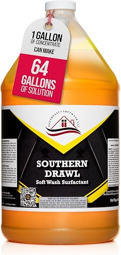 Southeast Softwash Southern Drawl - Professional Exterior House Cleaner, Siding Cleaner & Roof Wash Surfactant for Pressure Washing & Soft Wash Applications | Clean Citrus Scent, 1 Gallon (1 Pack)