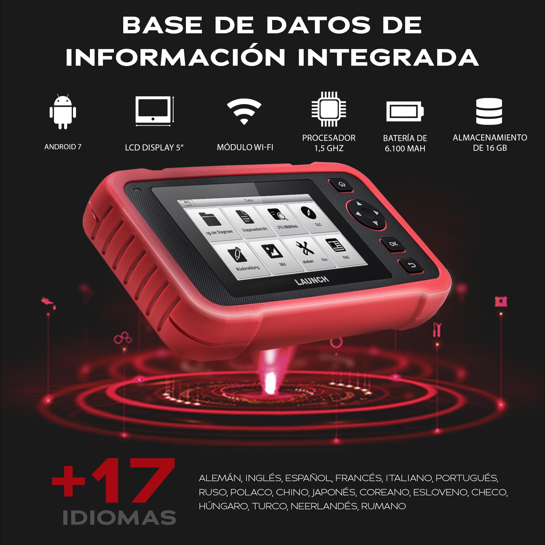 Launch CRP 129 EVO V3 OBD2 Diagnosis Coche Multimarca Profesional, Scanner Automotriz, 4 Sistemas Motor/ABS/SRS/Transmisión, 8 Funciones de Servicio Aceite/EPB/DPF/Batería, Actualizaciones Gratuitas | Datos en vivo, VIN automático, informes, protocolos CA