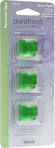 KOHLER K-7766-NA Paquetes de aroma de repuesto para asiento de inodoro Purefresh Spa, aguacate, verde, 0.52 x 3.50 x 6.88 pulgadas