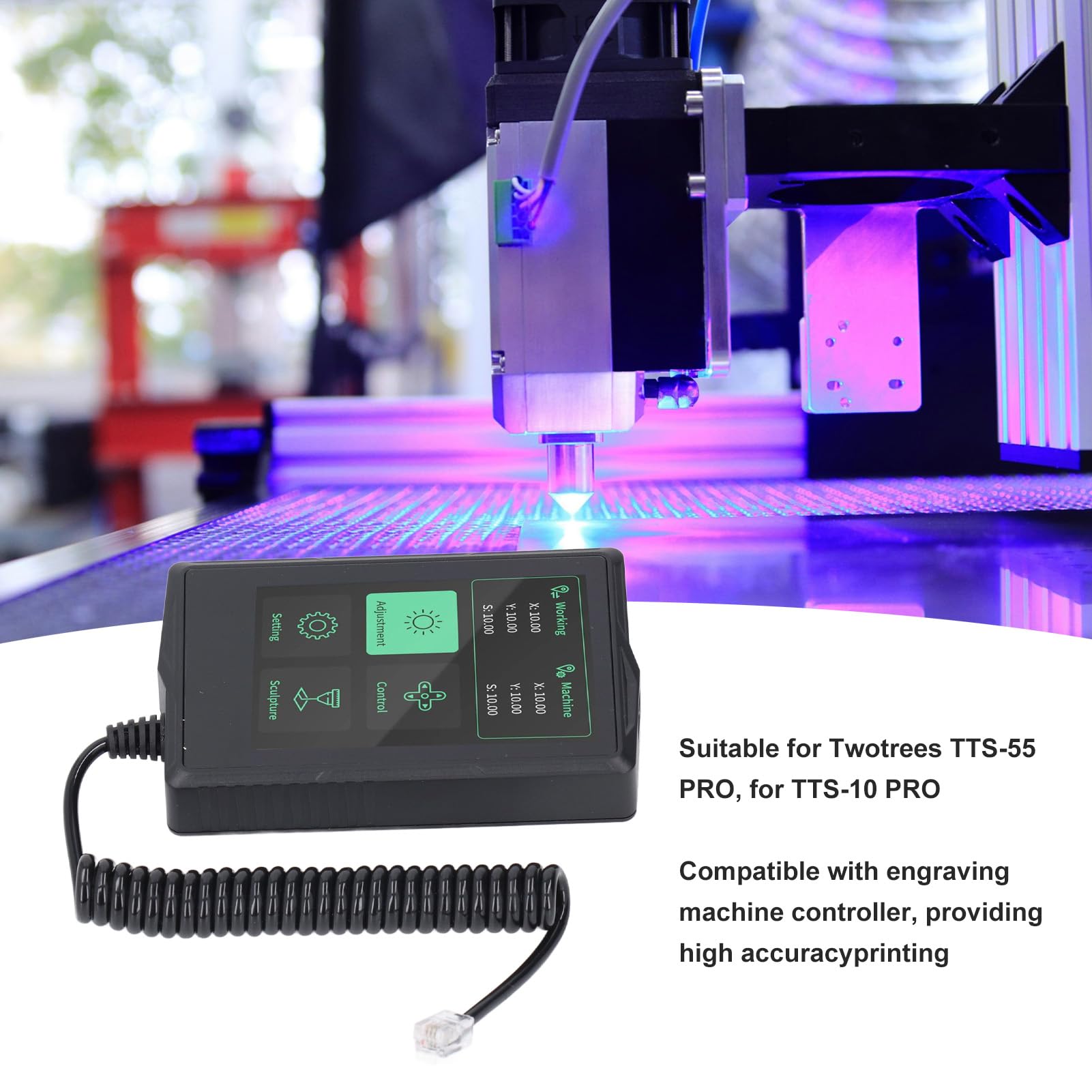 Luocute Schermo di Controllo Touch Offline a Colori Portatile Offline da 3,5 Pollici, Risposta Sensibile Alle Letture Chiare, per Macchina per Incidere CNC TTS55 PRO TTS10 PRO