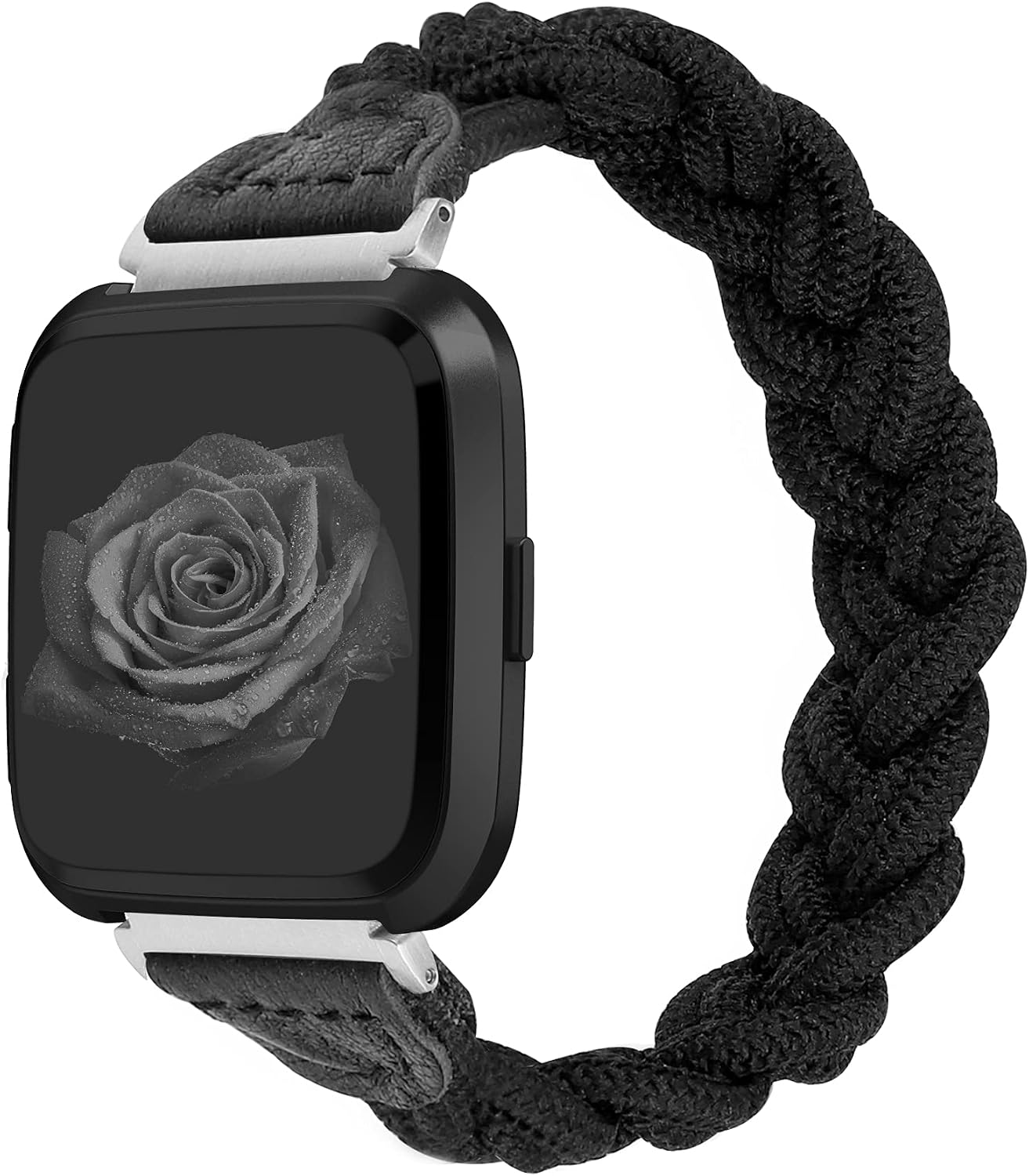 Wearlizer Compatible with Fitbit Versa 2/Versa/Versa Lite Bands for Women, Cute Elastic Braided Wristband Strap Stretchy Loop Bracelet Accessories for Fitbit Versa 2 Smart Watch