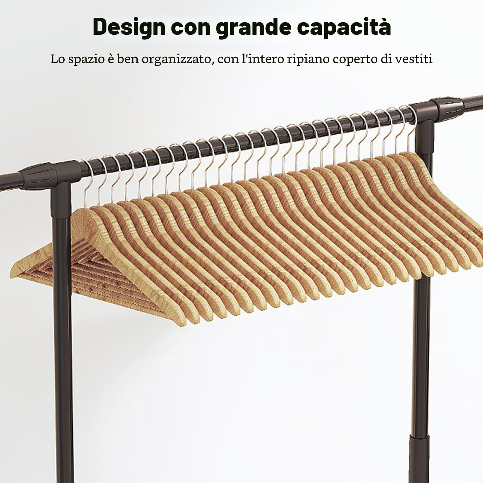 Ergocar Appendiabiti Da Stoccaggio Con Gancio Metallico Con Rack Multistrato Design Multifunzionale Mobile a 360 ° e Stabile Adatto Per Camera Da Letto, Soggiorno e Portico