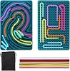 Sensory Activity Board Silicone Fidget Toys for Calming Anxiety Stress ADHD Autism Early Development New Year Fine Motor Skill Board Portable Bag 20 Strings for Plane Silent Travel Fidgets Green