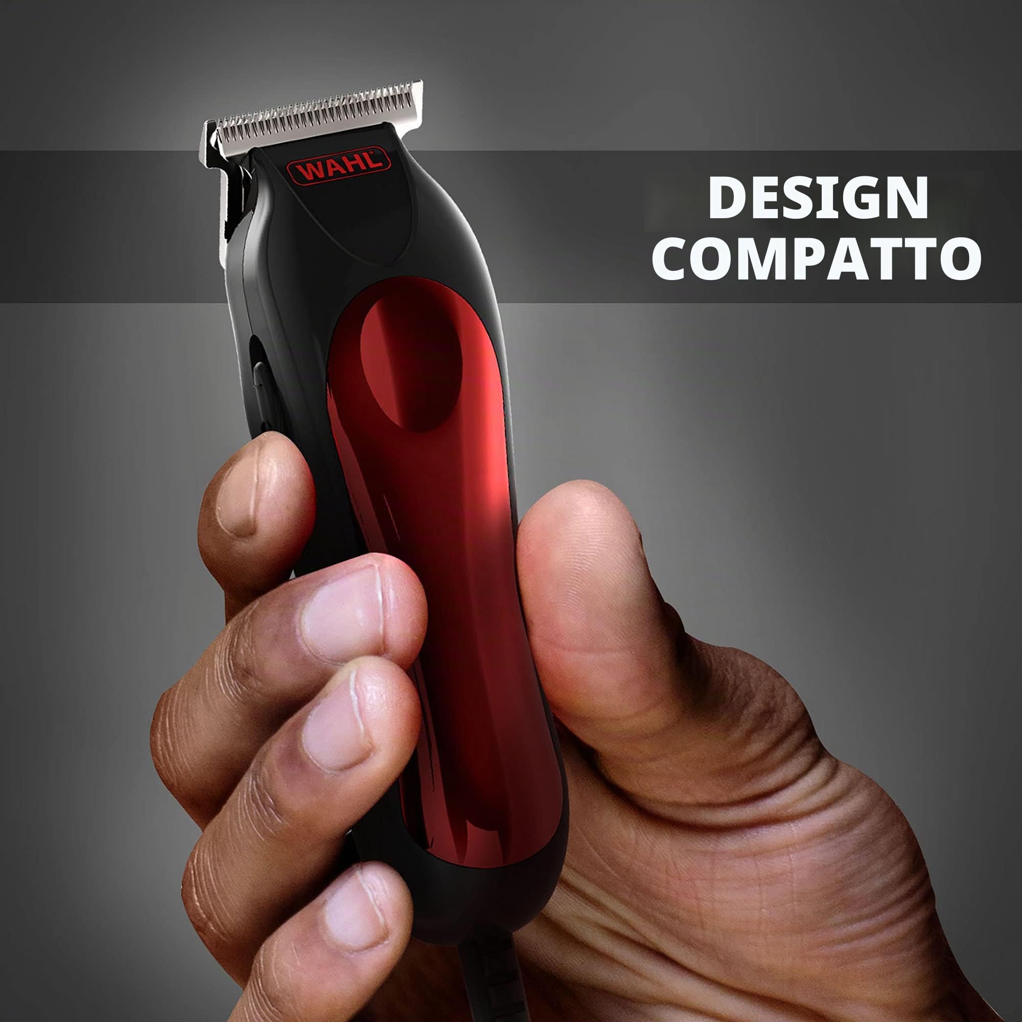 Wahl T-Pro - Rasoio per barba da uomo, con filo, per barba afro, con filo, per dettagli e contorni, set di toelettatura maschile
