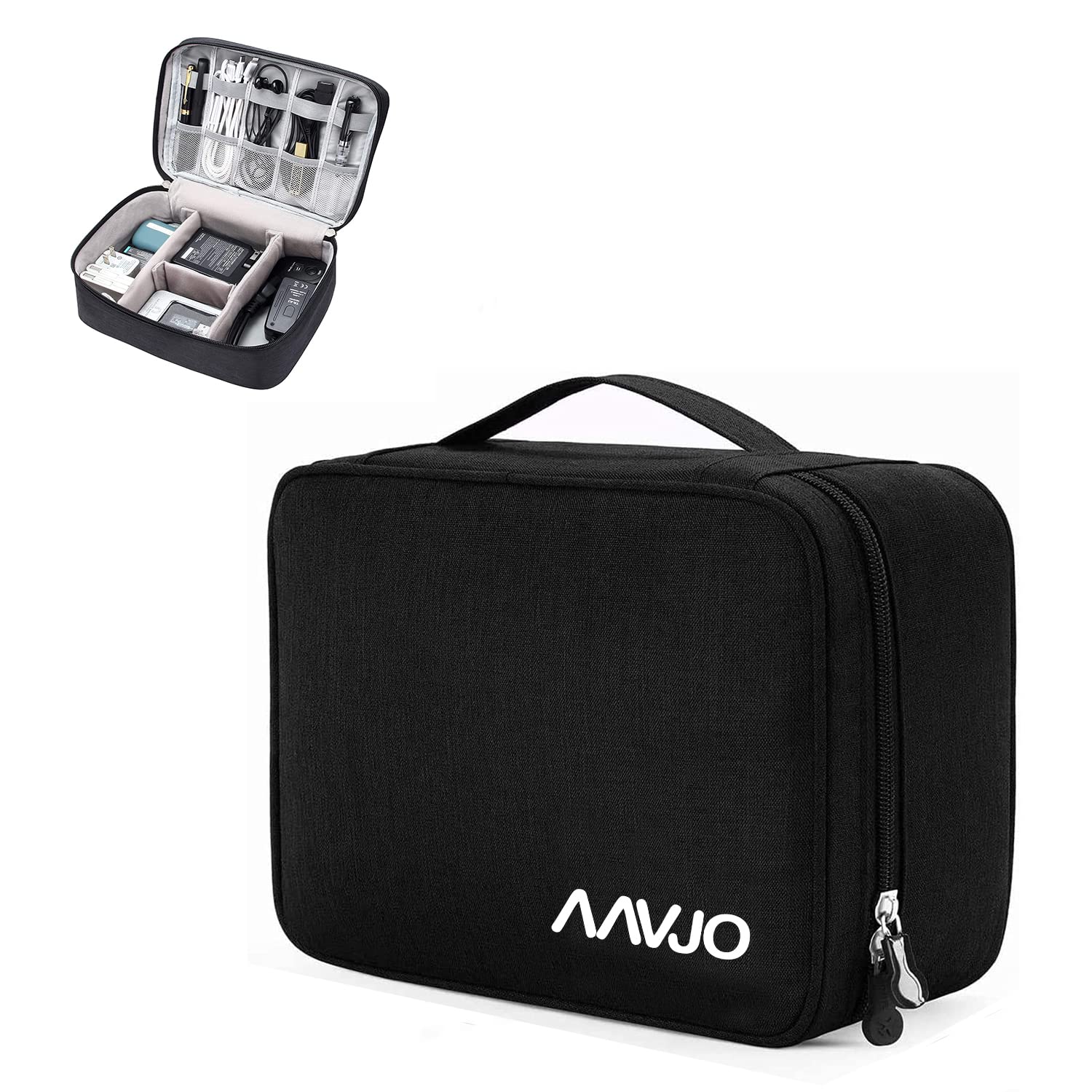 Aavjo Electronics Cosmetics Travel Organizer, Portable Bag for Accessories like Cables, Gadget Storage, Power Bank, Phone Charger, Universal Cable Storage Bag for Office and Home (Black) (B095N72BYN) Amazon Price History, Amazon Price Tracker