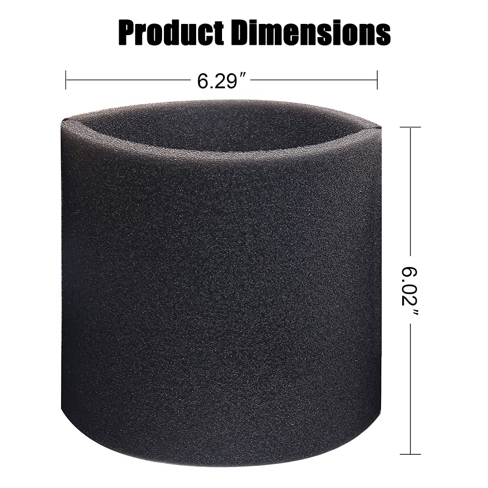 5-Pack 90585 Foam Sleeve Filters - Replacement For Shop Vac Wet/Dry Vacuums 5 Gallon & Larger Models