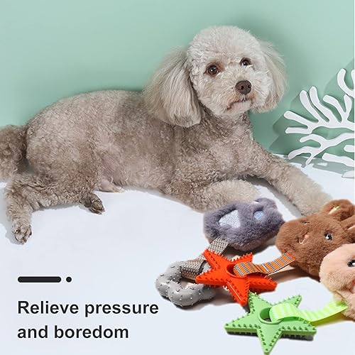 Miniatura 3 de Juguetes de peluche chirriantes para perros, diseño de dibujos animados, juguetes interactivos para perros, lindo juguete masticable para perros
