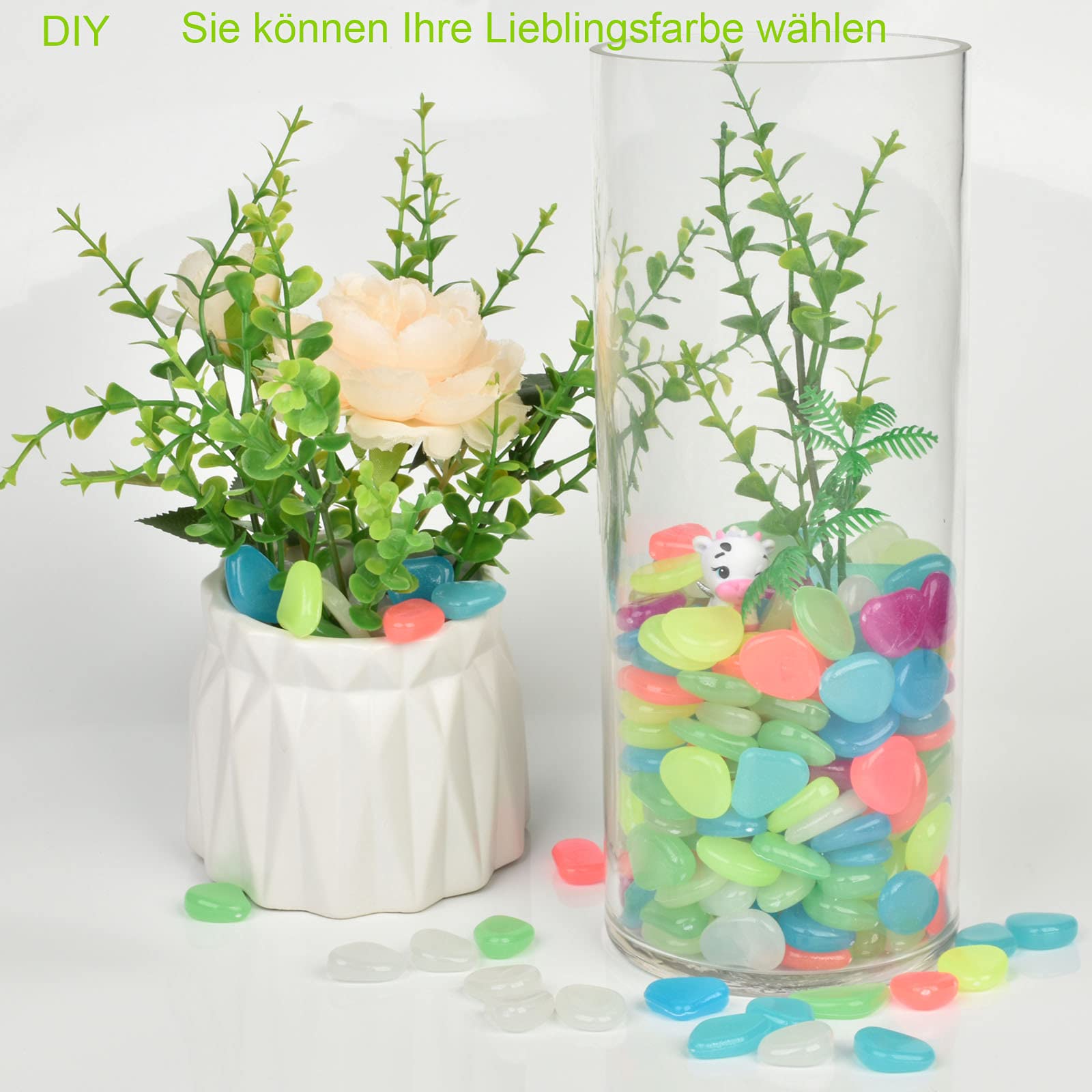 500 Pietre Luminose Per Giardino - Ciottoli Glow In The Dark Per Acquari E Decorazioni - Foto 5