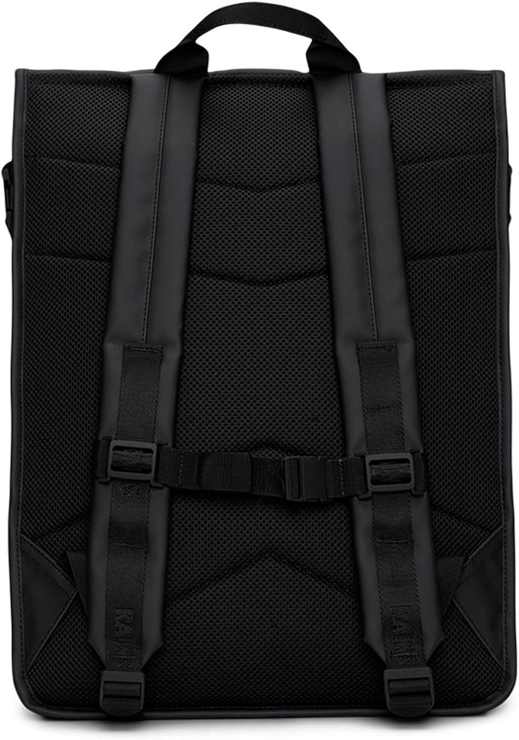 RAINS Trail Rolltop Waterproof Backpack – Black Rolltop Urban Daypack Water Resistant Water Repellent Minimalist Design for Men & Women – 2 Year Warranty