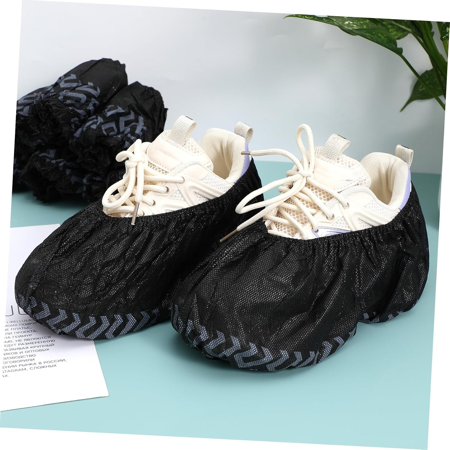 Holibanna 200pcs Disposable Nonwoven Shoe Covers Lightweight Boot Protectors for Home Renovation Use Anti-skid Water-resistant Fits Shoes for Cleanliness