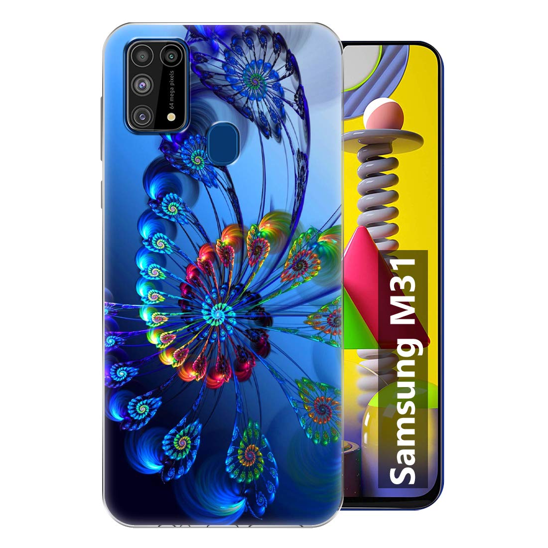 Fashionury Blue Spiral Soft Silicone Designer Printed Full Protection Printed Back Case Cover for Samsung Galaxy M31 / Samsung Galaxy F41 - Multi-Coloured; Blue (B087676V83) Amazon Price History, Amazon Price Tracker