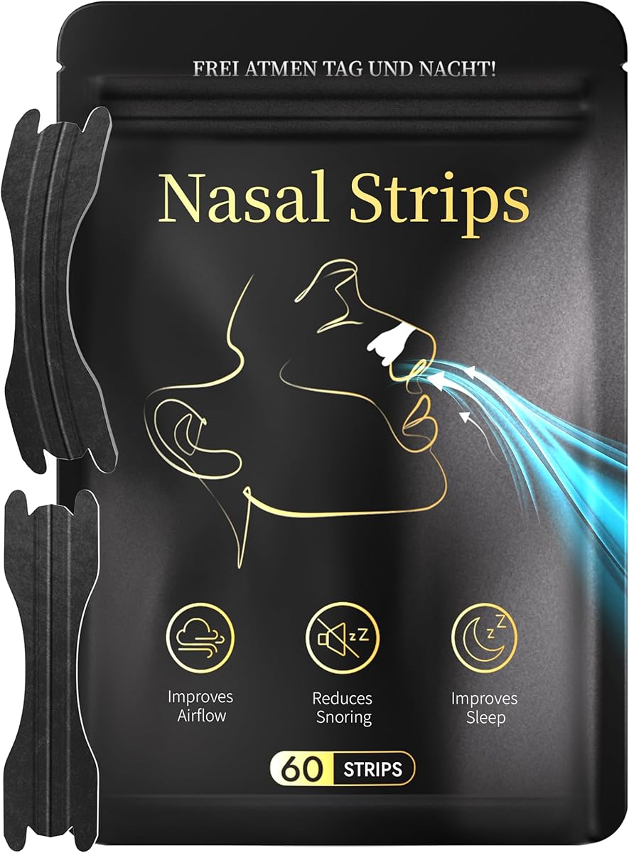 Nasal Strips 60 Pieces Nose Strips for Snoring Aids for Men & Women Anti Snoring Devices Drug-Free for Breathing Sports & Cold Relief Snore Strips Better Breathe Sleeping Aid Right Left Passage