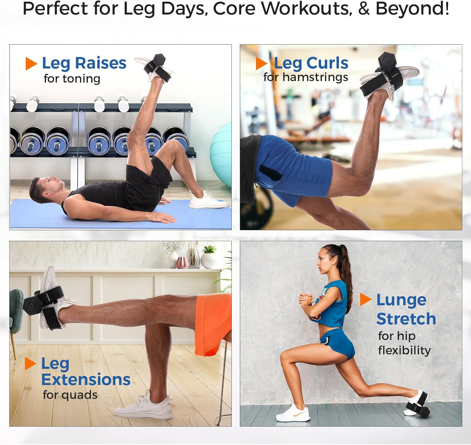 Monkey Foot Dumbbell Attachment for Glute Kickbacks & Leg Workouts, Adjustable Ankle/Foot Strap for Home Gym, Dumbbell Lifting Attachment for Hamstring Curls, Foot Weight Training Equipment