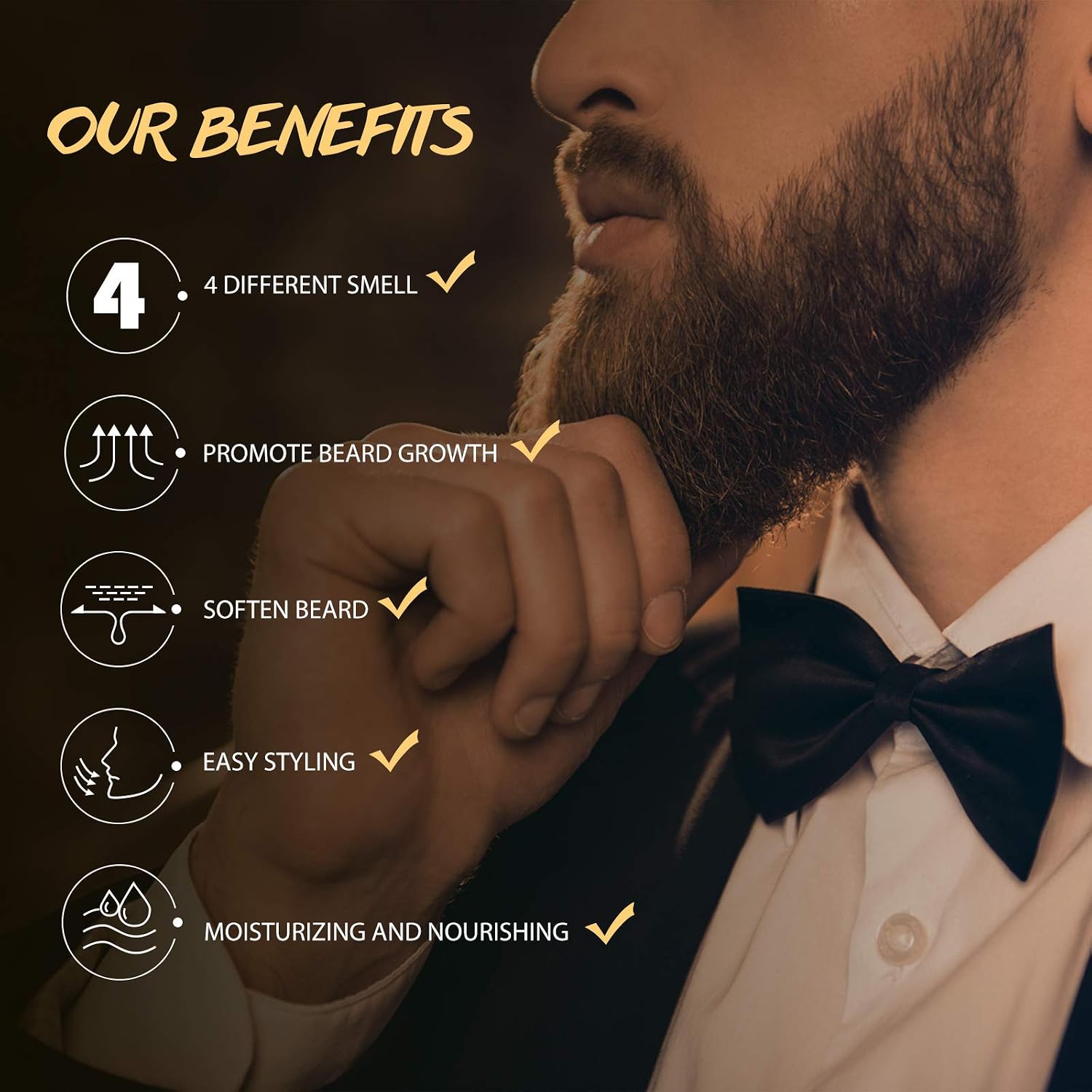 Beard Balm Set 4 Different Scent Natural beard Wax Grooming Kit Softener Conditioner Beard Butter For Men Cedar Wood Faint Scent Cologne Citrus Moisturizer Beard Cream Best Gift for Father Day Dad Men Husband Boyfriend