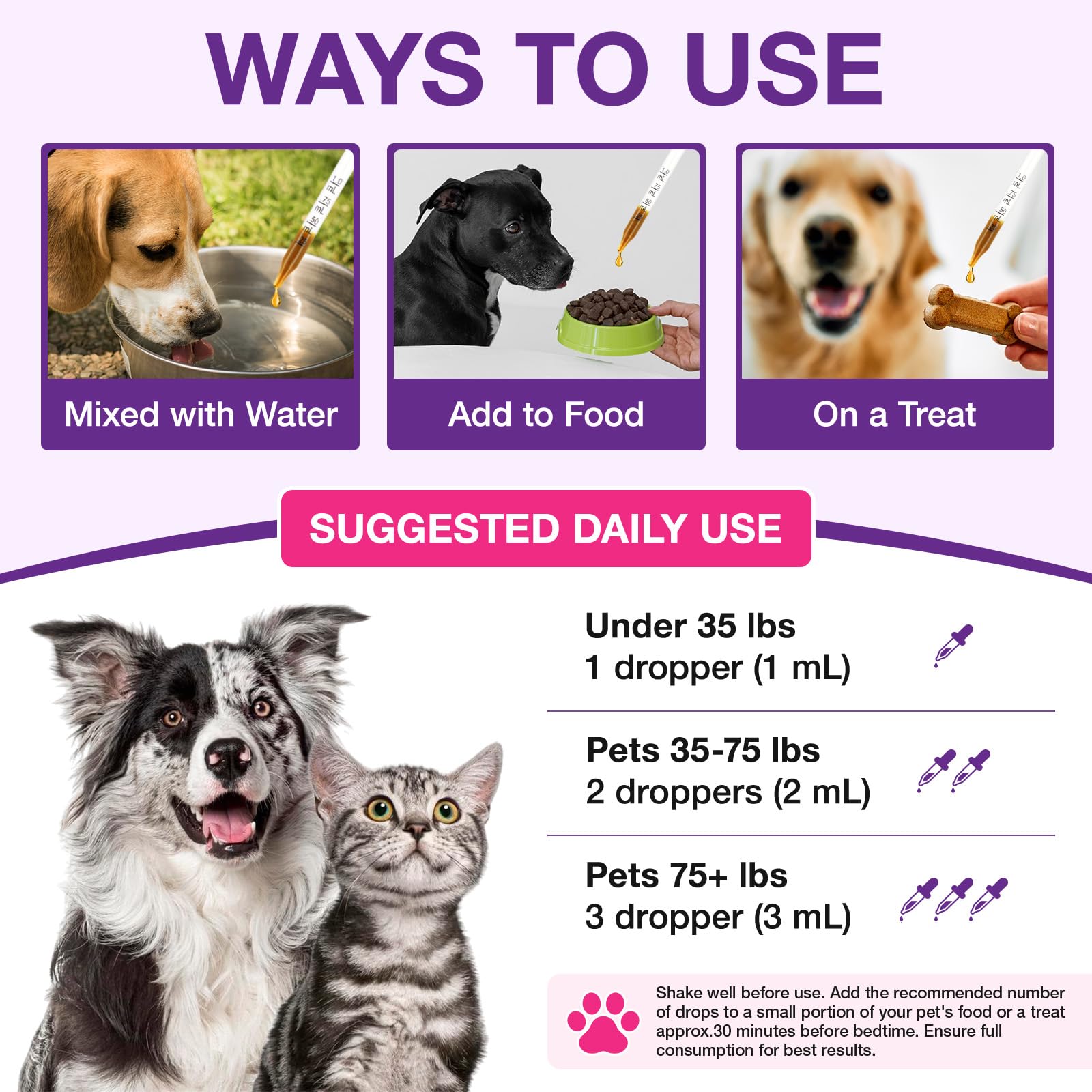Melatonina para Perros y Gatos 120 ml, Calmante Natural para Mascotas, Ayuda para Dormir y Relajarse, Reduce Estrés, Nerviosismo y Ansiedad,Suplemento Líquido de Absorción Rápida para Bienestar Animal
