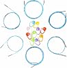 addi Click Interchangeable Cords 6-Set for 5 inch Turbo Basic, Rocket and Rocket 2 Circular Tips Makes 243240476080 inch 6080100120150200 cm Needles with 10 Colorful Stitch Markers