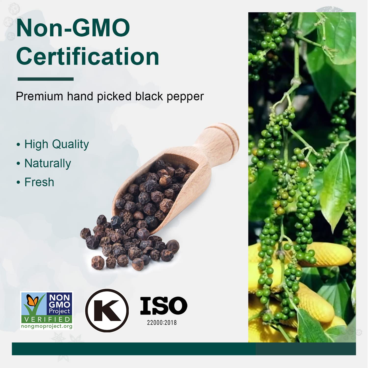 Soeos Table Ground Black Pepper (18oz),Fresh Black Peppercorn Powder, Ground Black Peppercorns, Table Grind Black Pepper, Read to Use Black Pepper, Black Pepper Bulk, 24 Mesh Size. : Grocery & Gourmet Food