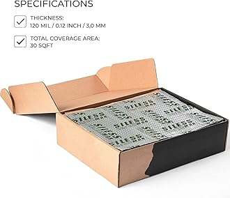 Siless Max 120 mil (3mm) 30 sqft Car Sound Deadening mat - Butyl Automotive Sound Deadener - Noise Insulation and Vibration Dampening Material (30 sqft)