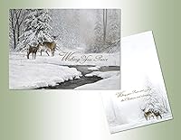 Vista 1 de Performing Arts - Tarjetas de Navidad de vida silvestre, diseño de ciervo, tarjeta de Navidad de ciervo, moderna tarjeta de felicitación navideña