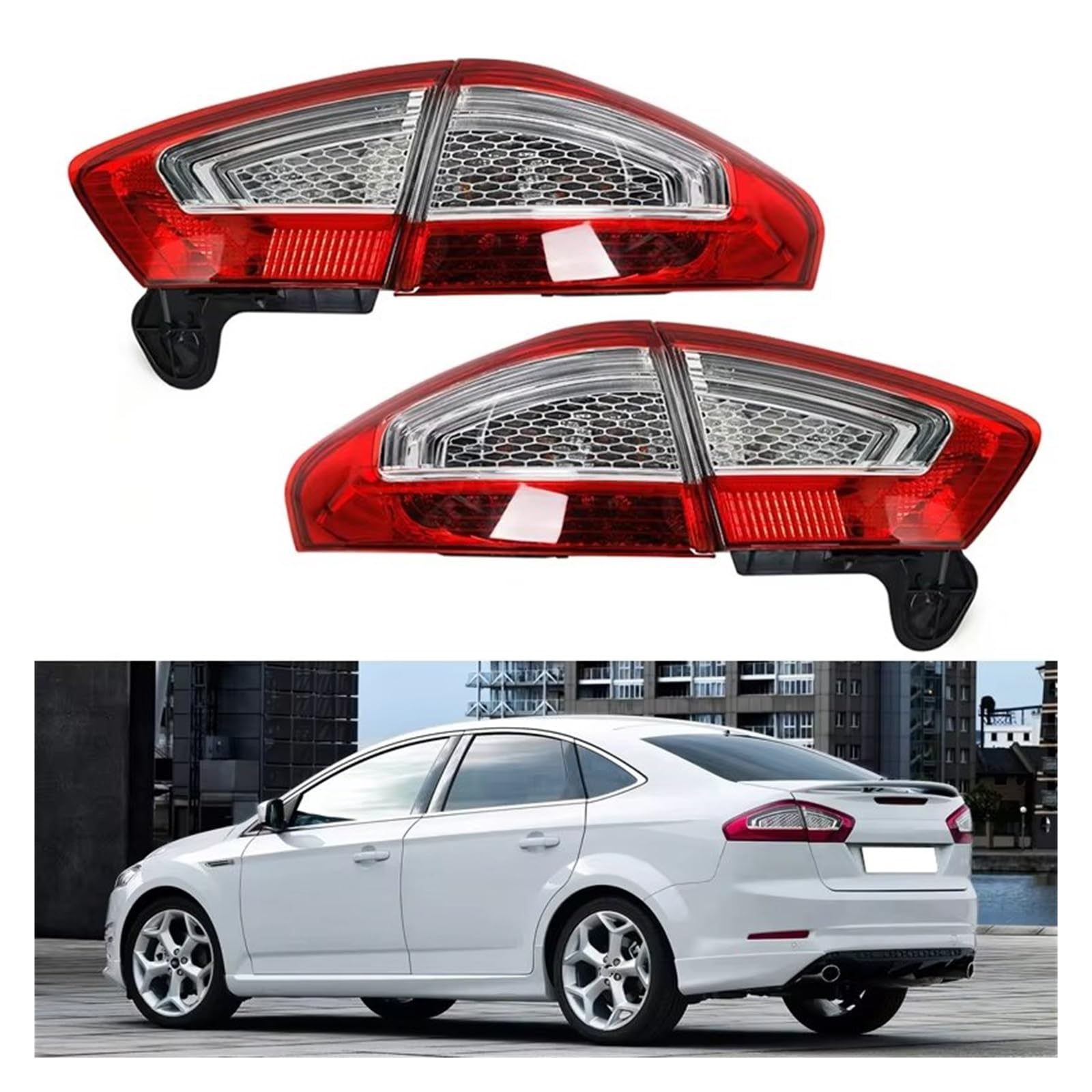 traseras Para Ford para Mondeo para Fusion 2011 2012 luz trasera de coche conducción DRL parada freno lámpara señal giro accesorios Luces de freno(R outside)