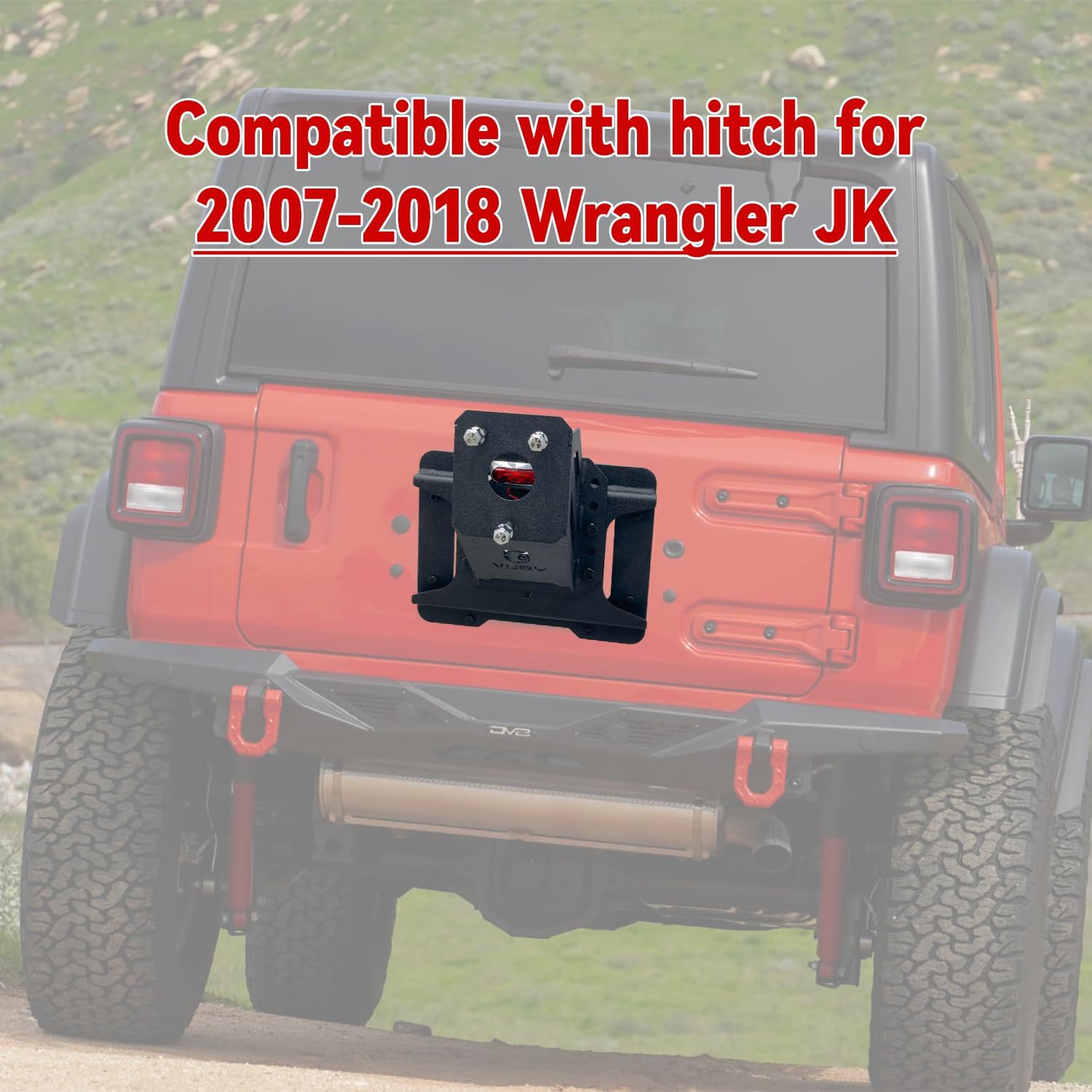 Adjustable Spare Tire Lift Compatible with 2007-2017 Jeep Wrangler JK JKU Unlimited Heavy Duty Spare Tire Carrier up to 43 inches Spare Wheel Holder Rack Mount Relocation