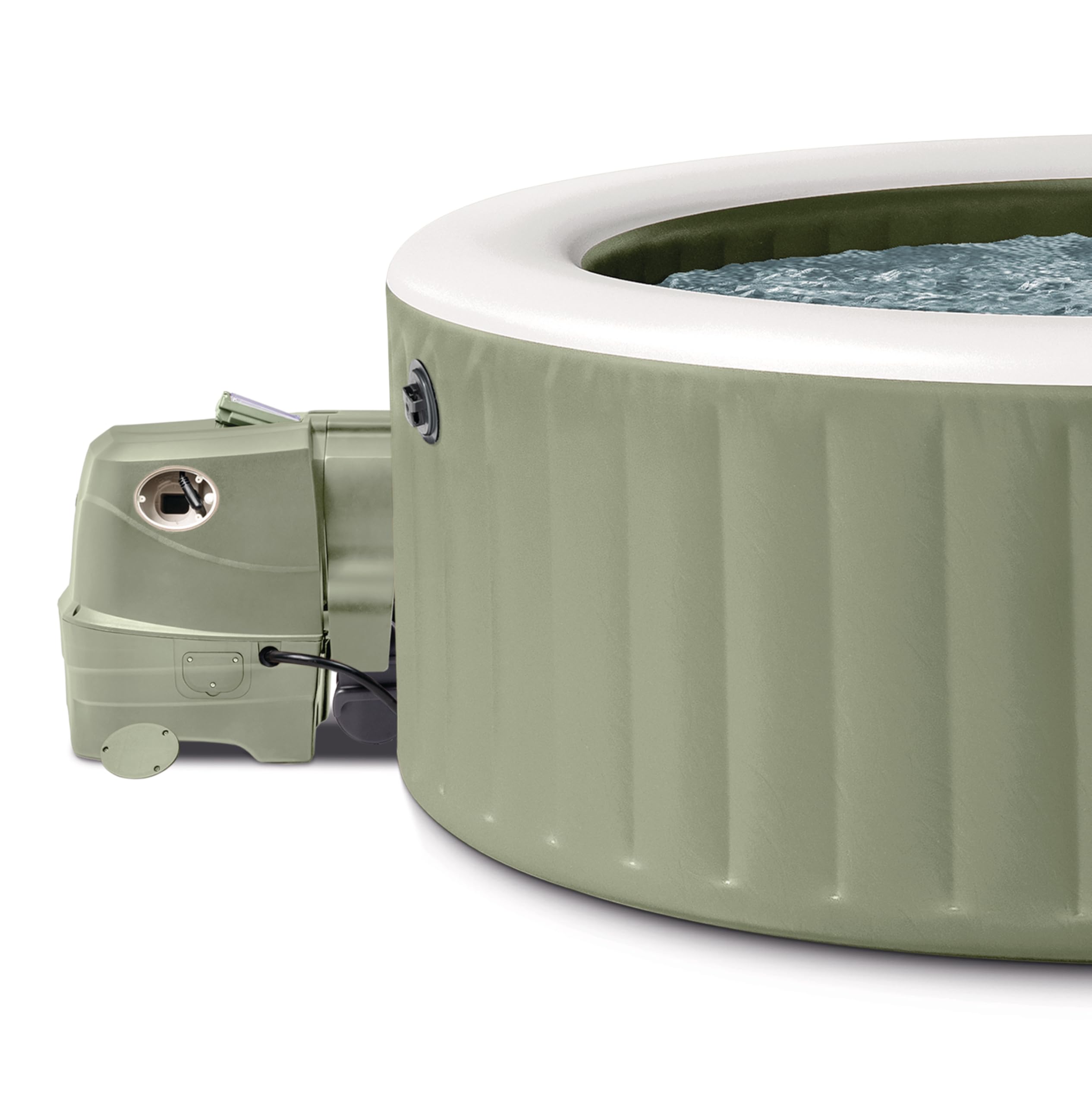 Intex 28412NP - Idromassaggio Gonfiabile Rotondo PureSpa Bubble Massage, 8 Posti, 170 Getti, PVC, Verde, 236x71 cm