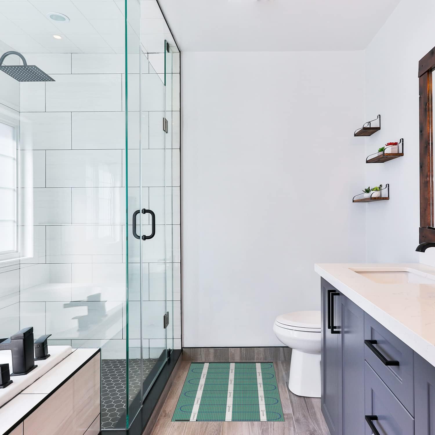 TOP оƒƒERS WarmlyYours TempZone Electric Floor Heating Mat, 24 sq. ft. (3' x 8'), Green