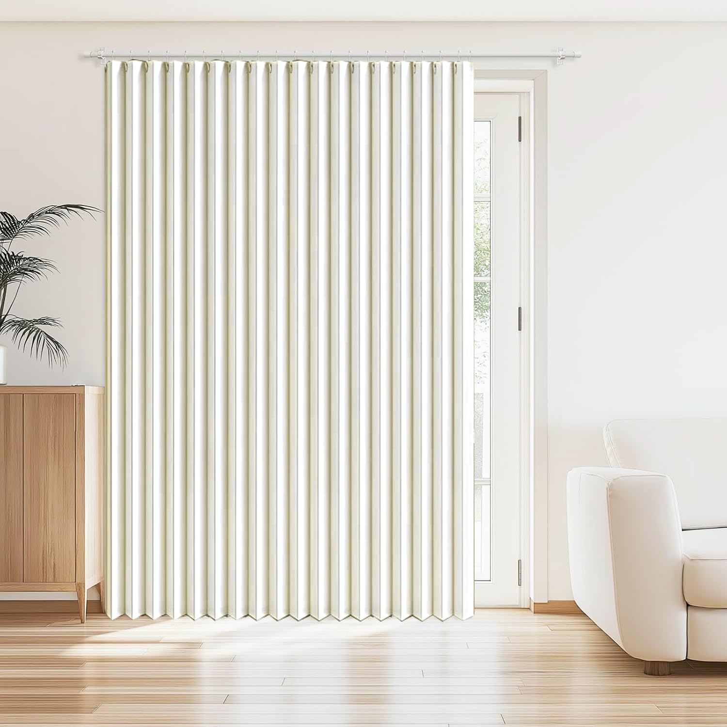 Rideaux pliants d'intérieur blancs haut de gamme pour décoration élégante