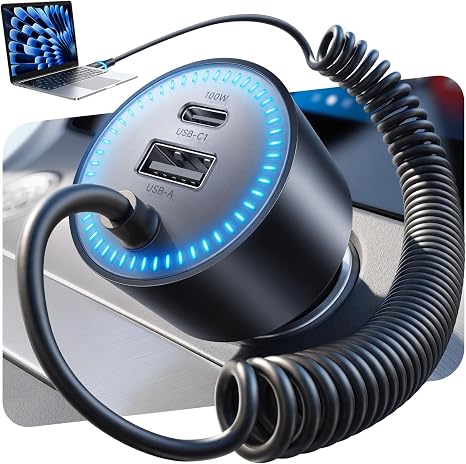 Rocoren 200W Car Charger USB C Fast Charge,PD 100W Type