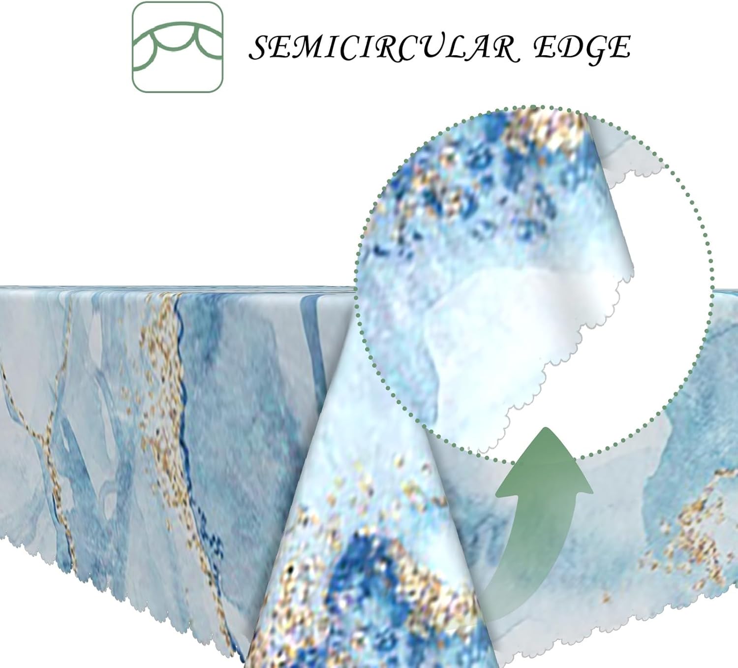 70x120 Inch Marble Rectangle Tablecloth Blue White Stone Texture Table Cloth Washable Durable Table Cover for Kitchen Dining Office Picnic Patio Banquet Decor