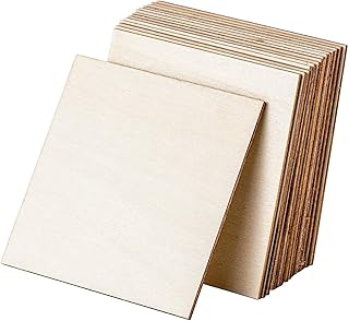 20 PCS Basswood Sheets 12x12 Inch Unfinished Square Wood Pieces for Crafting Plywood Board Thin Wooden Sheets Cutouts Wood...