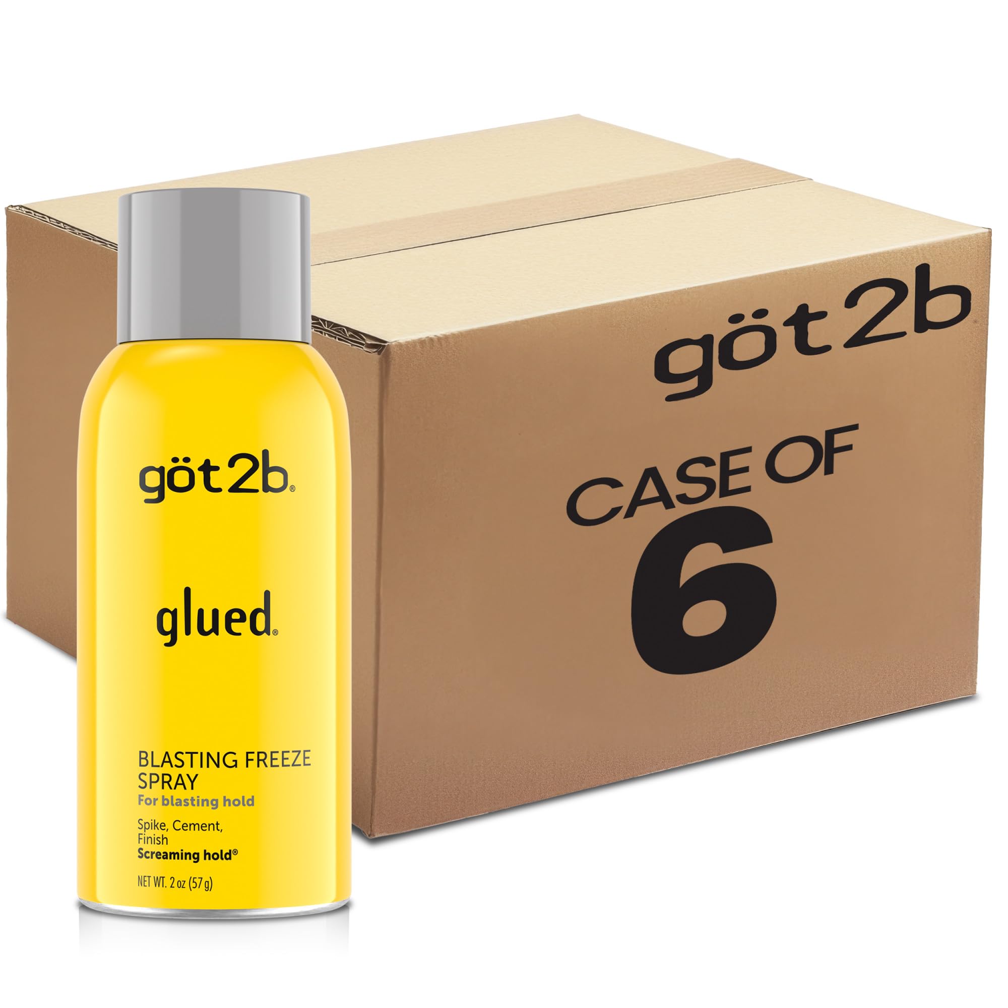 Got2b Glued Travel-Size Blasting Freeze Hairspray, Mini 2 oz Aerosol (Pack of 6) – Strong Hold for On-the-Go Styling