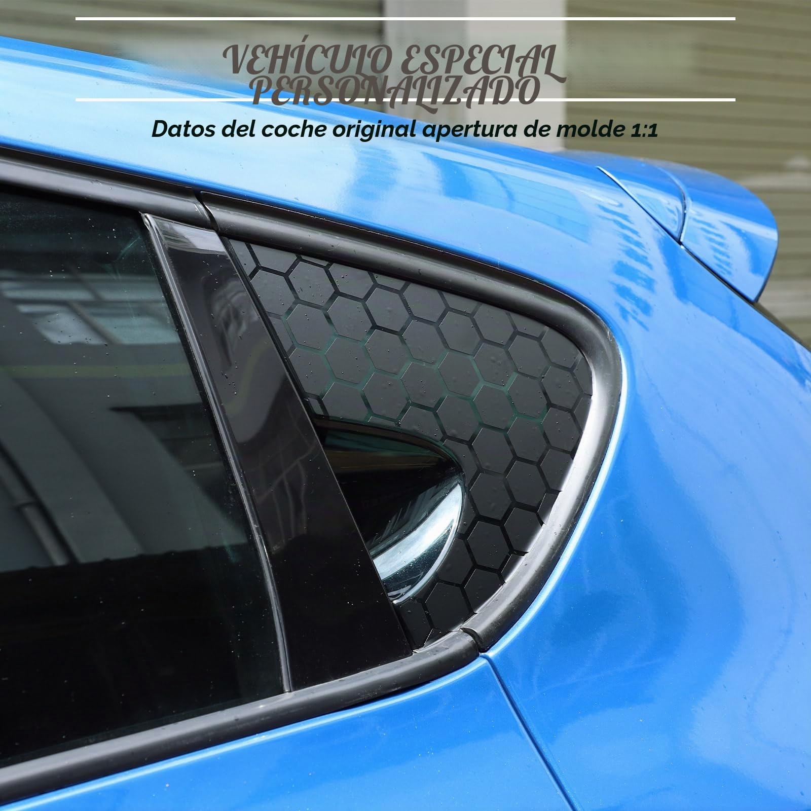METYOUCAR Coche trasero pegatinas de ventana para SEAT Leon MK2 2008-2012, gran panal