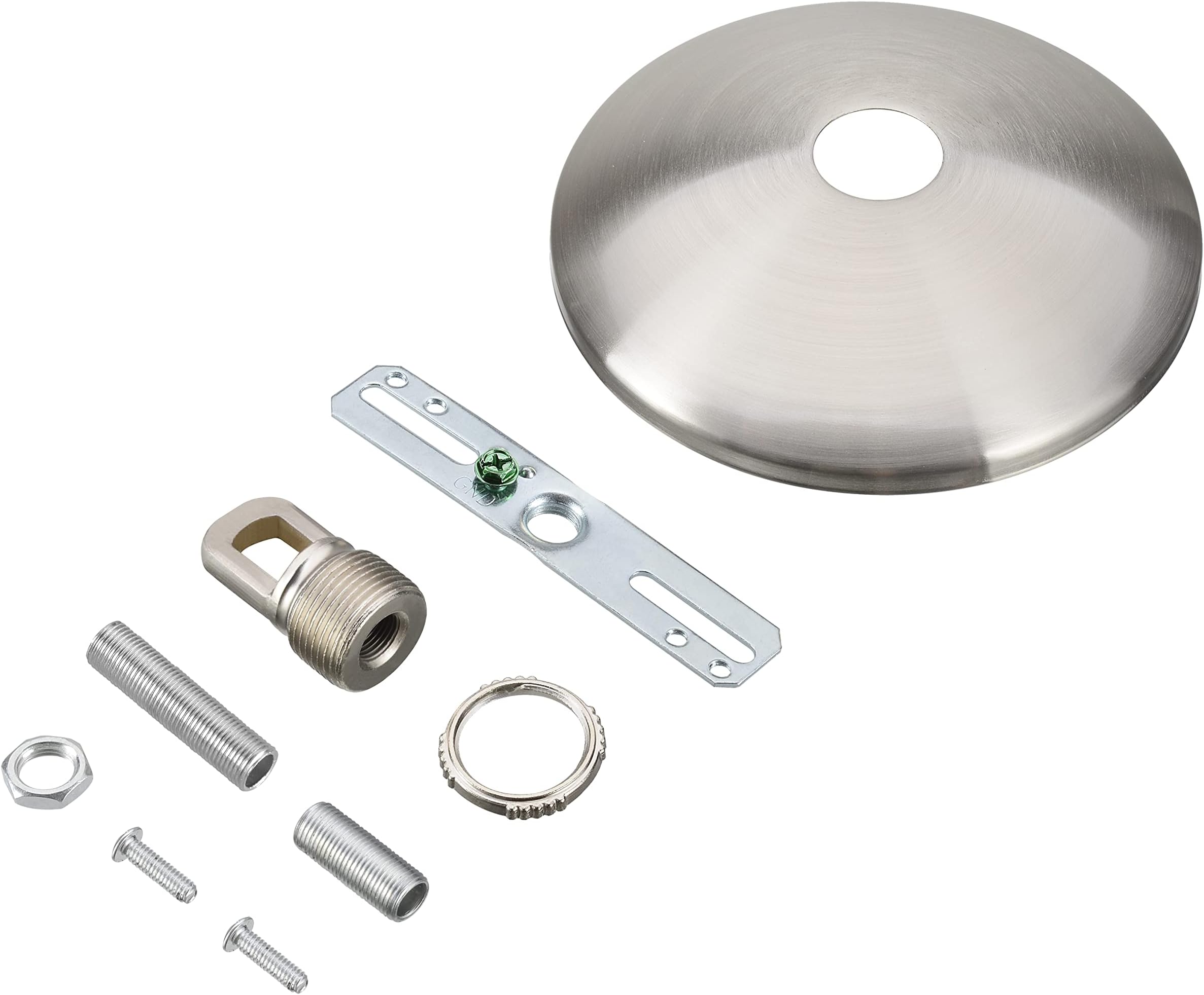 21511-21, Contemporary Chandelier & Light Fixture Canopy Kit w/Collar Loop, Brushed Nickel, 5" Diameter, 1" Center Hole