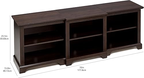 Miniatura 55 de ROCKPOINT Moderno soporte de consola asimétrico de 2 puertas para televisores de hasta 58 pulgadas, 52 pulgadas, color blanco Blanco,Carbón